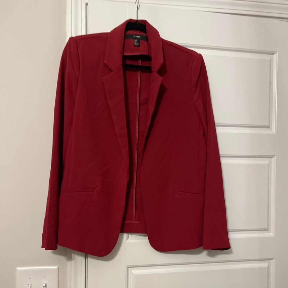 Red blazer.